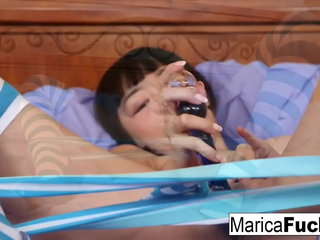 Japanese Superstar super fucks herself with a glass toy